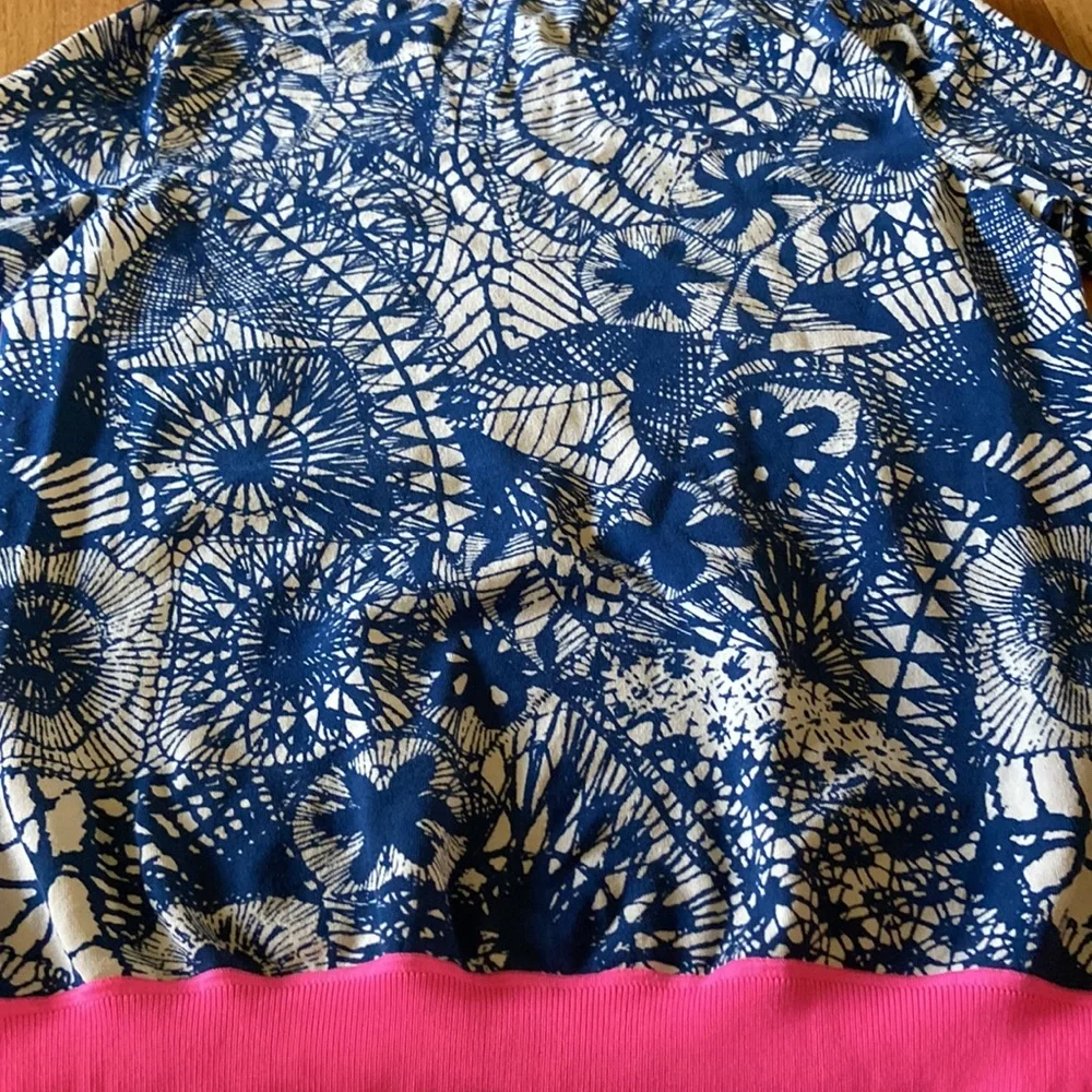 Tory Burch Blue Baltic Sea Dream Catcher Print Crewneck Sweater size M - Picture 5 of 5